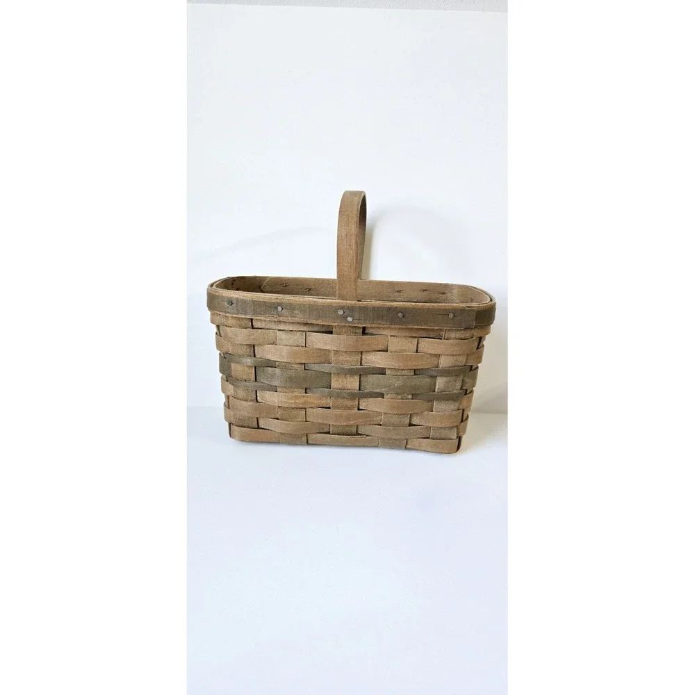 Vintage Longaberger‎ Basket 1981 Christmas Candle basket green stripe